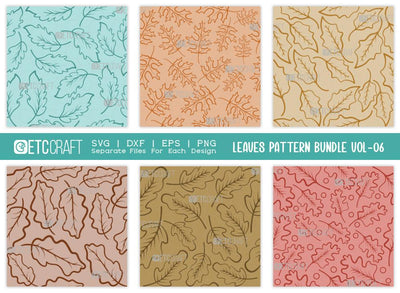 Leaves Pattern Bundle Vol-06 | Leaves Pattern SVG Cut File | Leaf Pattern Svg | Seamless Pattern Svg | Pattern Background Svg | Holiday Svg | Thanksgiving Svg | Pattern Quote SVG ETC Craft 