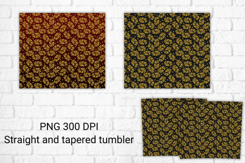 Leaves tumbler design | Tumbler sublimation wrap Sublimation Svetana Studio 