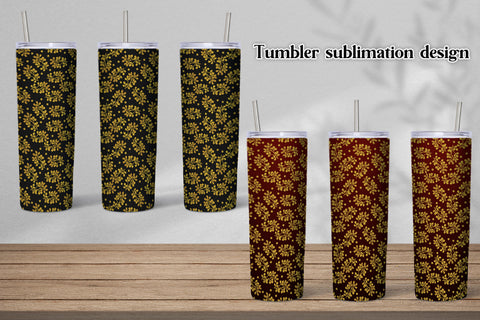Leaves tumbler design | Tumbler sublimation wrap Sublimation Svetana Studio 