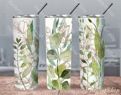 Leaves Tumbler PNG | SKINNY TUMBLER 20oz Png Sublimation _HelArtShop_ 