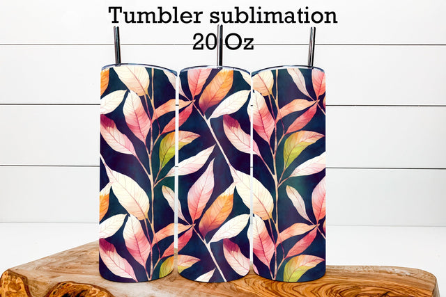 Leaves tumbler wrap | Leaves sublimation tumbler Sublimation Svetana Studio 