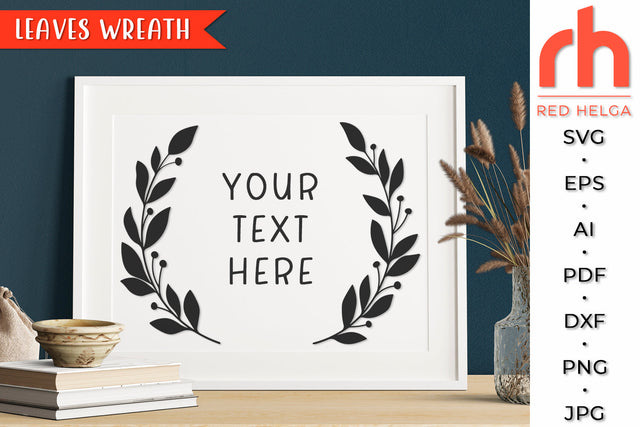 Leaves Wreath SVG - Laurel Frame Cut File SVG RedHelgaArt 