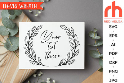Leaves Wreath SVG - Laurel Frame Cut File SVG RedHelgaArt 