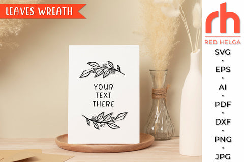 Leaves Wreath SVG - Laurel Frame Cut File SVG RedHelgaArt 
