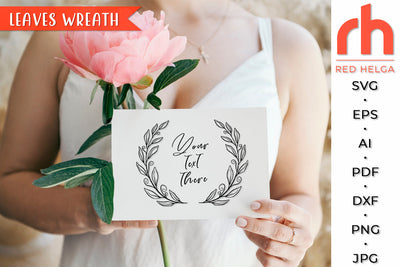 Leaves Wreath SVG - Laurel Frame Cut File SVG RedHelgaArt 