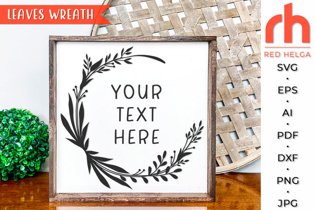 Leaves Wreath SVG - Laurel Frame Cut File SVG RedHelgaArt 