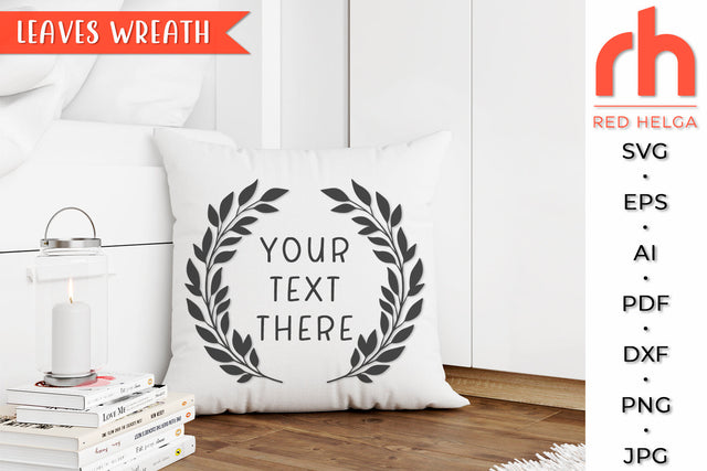 Leaves Wreath SVG - Laurel Frame Cut File SVG RedHelgaArt 