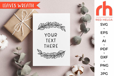 Leaves Wreath SVG - Laurel Frame Cut File SVG RedHelgaArt 