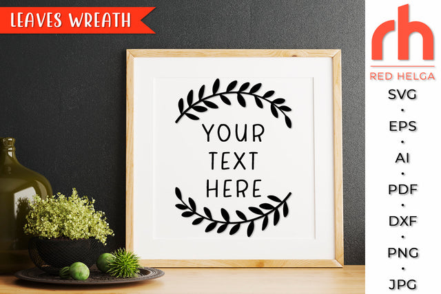 Leaves Wreath SVG - Laurel Frame Cut File SVG RedHelgaArt 