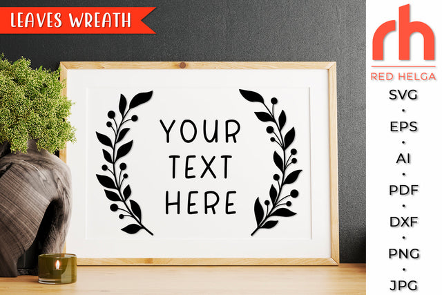 Leaves Wreath SVG - Laurel Frame Cut File SVG RedHelgaArt 