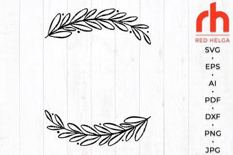 Leaves Wreath SVG - Laurel Frame Cut File SVG RedHelgaArt 