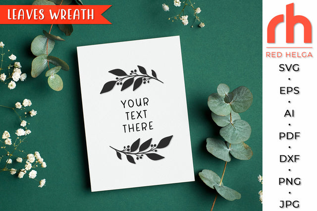 Leaves Wreath SVG - Laurel Frame Cut File SVG RedHelgaArt 