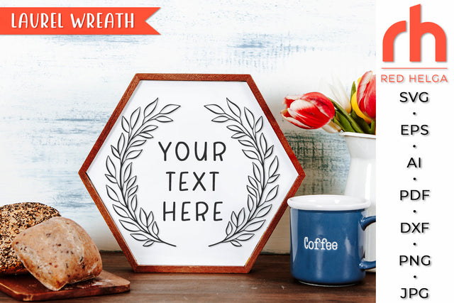 Leaves wreath svg - Leaves frame svg - Laurel wreath svg - Farmhouse svg SVG RedHelgaArt 