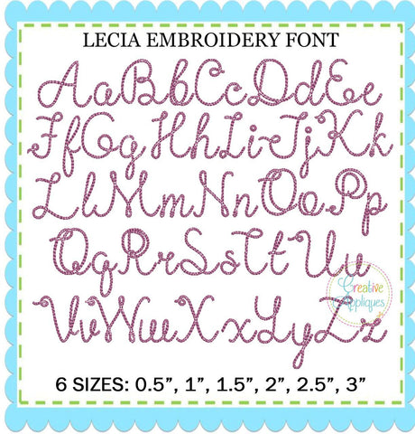 Lecia Embroidery Font Font Creative Appliques 