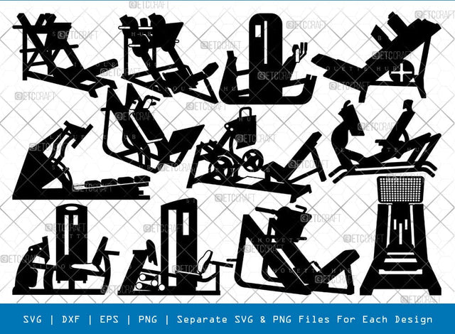 Leg Press Fitness Machine Silhouette, Leg Press Fitness Machine SVG, Fitness Svg, Workout svg, Leg Press Fitness Machine Bundle, SB00952 SVG ETC Craft 
