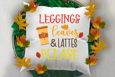 Leggings Leaves and Latte I Fall Sublimation Design I Autumn Sublimation Happy Printables Club 