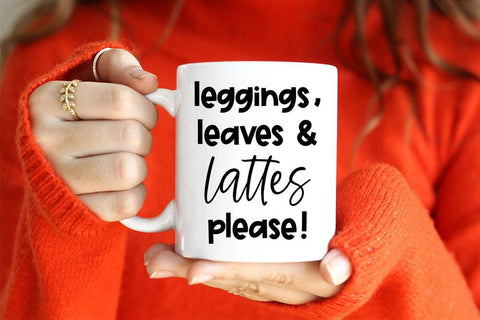 Leggings, Leaves And Lattes SVG SVG Ikonart Design Shop 