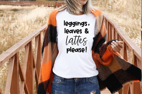 Leggings, Leaves And Lattes SVG SVG Ikonart Design Shop 