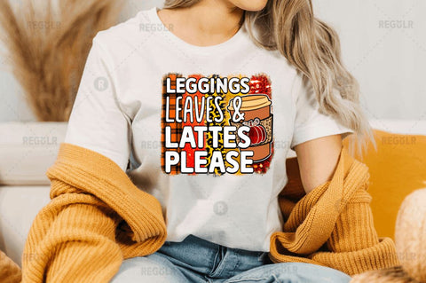 Leggings Leaves & Lattes Please SVG Sublimation Regulrcrative 