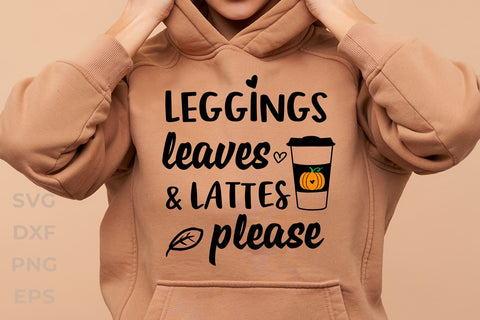 Leggings leaves lattes please svg SVG KMarinaDesign 
