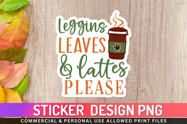 Leggins leaves & lattes Sublimation PNG Sublimation Regulrcrative 
