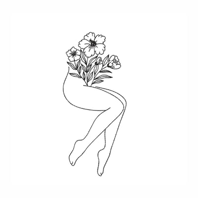 Legs with flowers machine embroidery design, 4 sizes Embroidery/Applique DESIGNS Nino Nadaraia 
