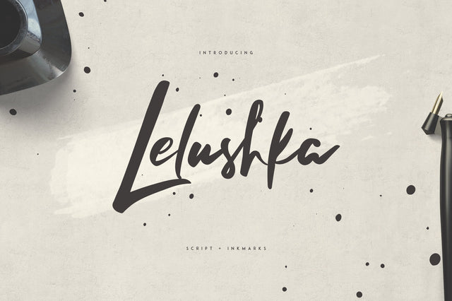 Lelushka Script + Ink marks Font VPcreativeshop 