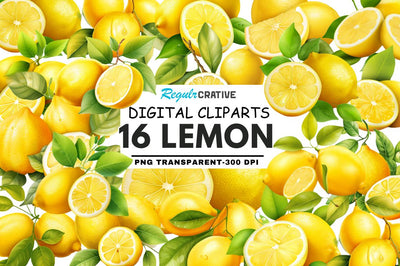 Lemon Clipart Bundle Sublimation Regulrcrative 
