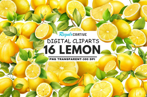 Lemon Clipart Bundle Sublimation Regulrcrative 