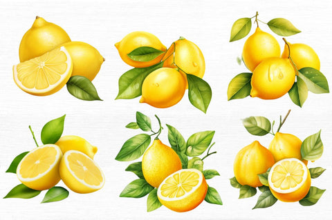 Lemon Clipart Bundle Sublimation Regulrcrative 