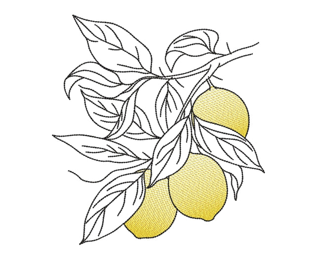Lemon Embroidery Design, 4 sizes Embroidery/Applique DESIGNS Nino Nadaraia 