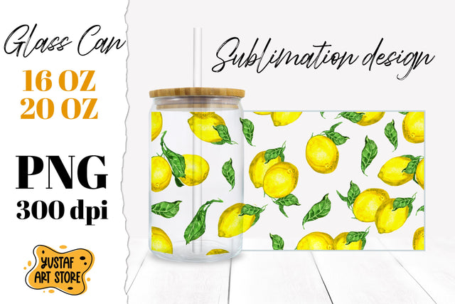 Lemon Glass Can Sublimation design Sublimation Yustaf Art Store 