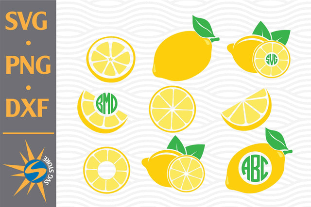 Lemon Monogram SVG, PNG, DXF Digital Files Include SVG SVGStoreShop 