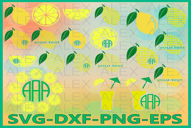 Lemon Monogram Svg SVG AlexSVGStudio 