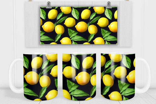Lemon mug sublimation design | Lemon mug wrap Sublimation Svetana Studio 