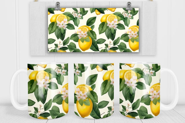 Lemon mug sublimation | Fruit mug wrap Sublimation Svetana Studio 