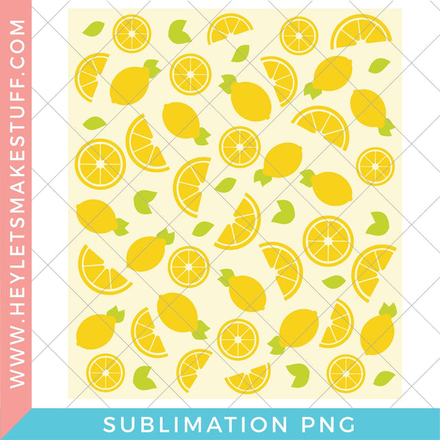 Lemon Pattern - Sublimation Sublimation Hey Let's Make Stuff 