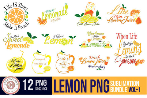 Lemon PNG Sublimation Bundle Vol- 1 Sublimation jacpot007 