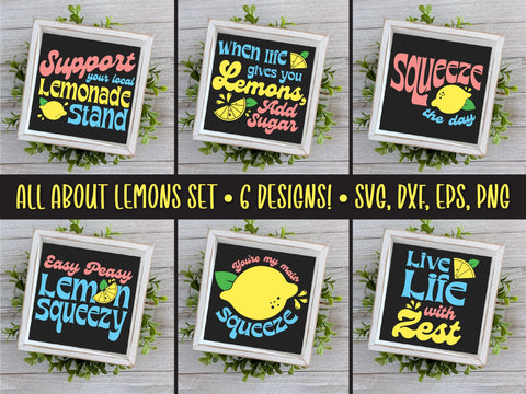 Lemon Quotes SVG Bundle SVG Caffeinated SVGs 