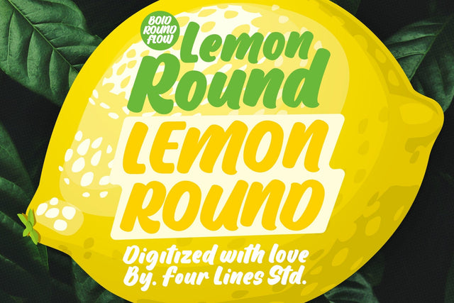Lemon Round - Tropical Bold Display Font Font Four Lines Std. 