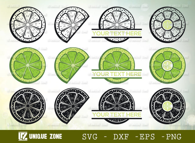 Lemon Slice SVG Bundle, Half Lemon Svg, Lime Svg, Fruit Svg, Summer Svg, Lemon Svg, Lemon Slice Silhouette, Lemon Slice Clipart, Monogram, SVG Unique Zone 
