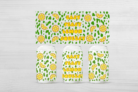 Lemon Summer Wrap for Libbey Can Glass SVG. Lemon Summer Pattern. SVG Samaha Design 