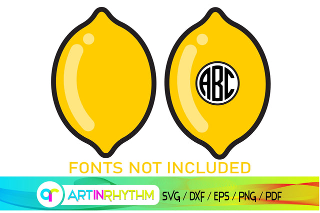 lemon svg, fruit monogram svg SVG Artinrhythm shop 