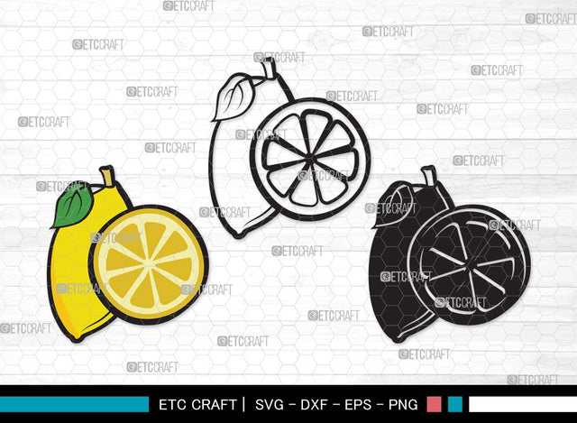 Lemon SVG | Half Lemon Svg | Lime Svg | Fruit Svg | Lemon Slice Svg | Lime Bundle | Summer SVG | Lemon Clipart SVG ETC Craft 