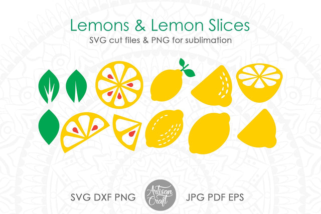 Lemon SVG, Lemon slices SVG Artisan Craft SVG 