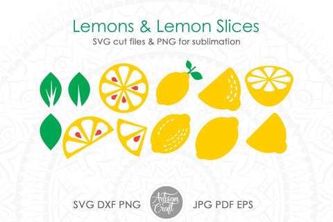 Lemon SVG, Lemon slices SVG Artisan Craft SVG 