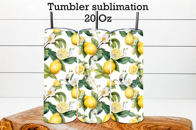 Lemon tumbler sublimation design | Fruit tumbler Sublimation Svetana Studio 