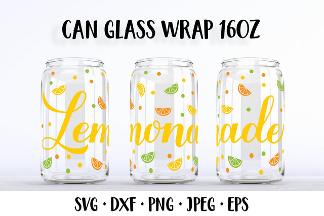 Lemonade can glass wrap template SVG. Soda glass can SVG LaBelezoka 