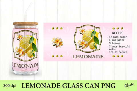 Lemonade Label Can Glass. Can Glass Wrap Sublimation Sublimation Olga Terlyanskaya 