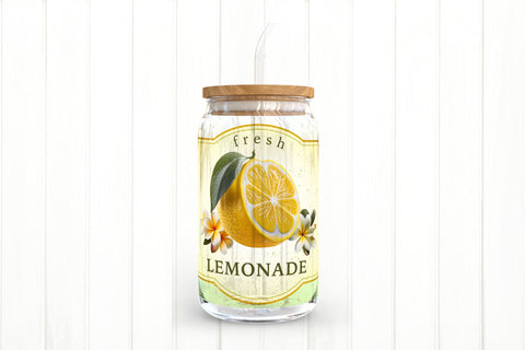 Lemonade Label Can Glass PNG. Summer Glass Can Wraps. Sublimation Olga Terlyanskaya 